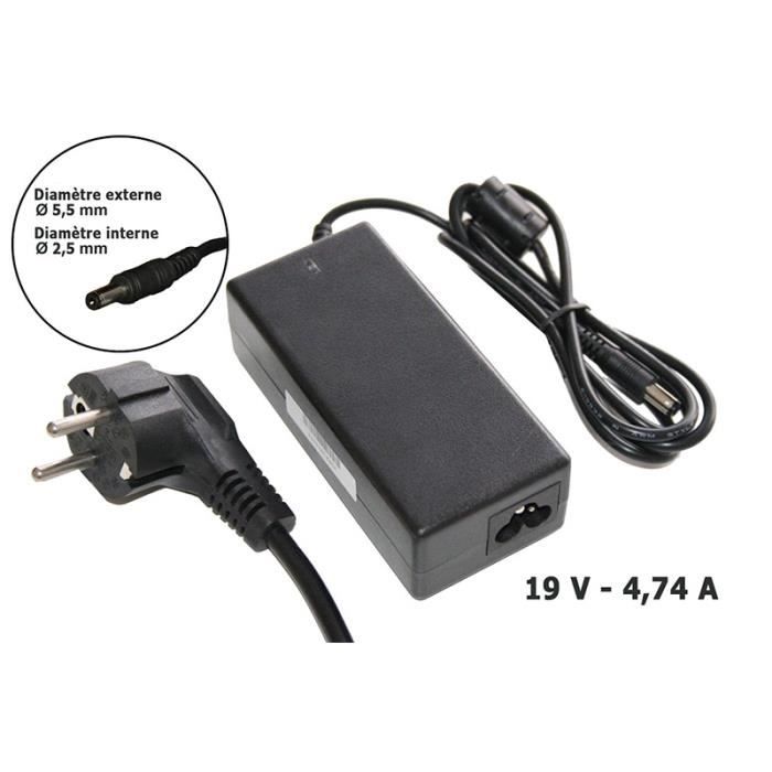 Chargeur adaptable PC portable ACER 19V 4.74A 5.5*1.7mm