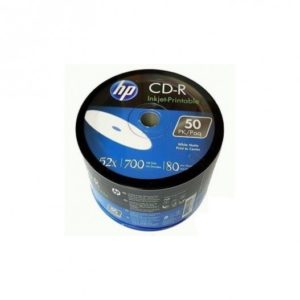 Bobine CD-R HP 52X - Vitesses d'écriture: 4, 8, 16, 32, 40, 48, 52X - Capacité 700 MB - Haute qualité - Compatible avec la majorité des lecteurs/ graveurs - 80 Min - 50 pièces.
