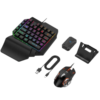 4 IN 1 Mobile Game Combo Pack USB Wired Mouse And Single Handed Keyboard Rainbow Backlight With Converter For Mobile 971805