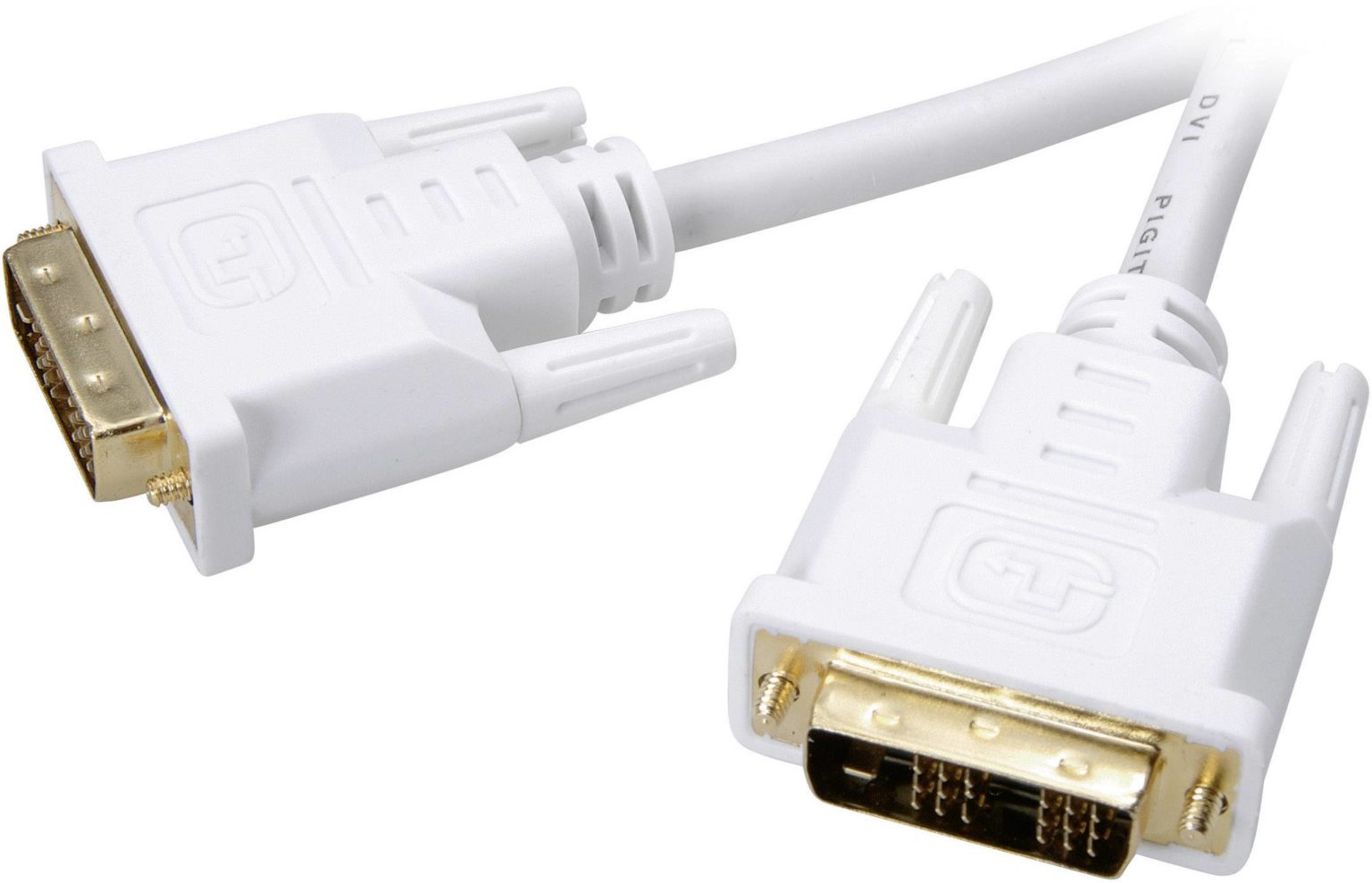 Cable DVI male male 1.8 mètre Blanc PC portable, Smartphone, Gaming