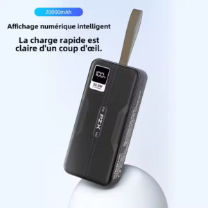 Power Bank PZX 30000mAh charge rapide 22.5W avec câbles intégrés