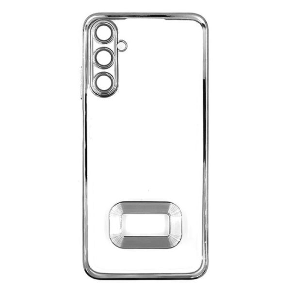 coque transparent pour smartphone samsung galaxy a25 avec contour silver