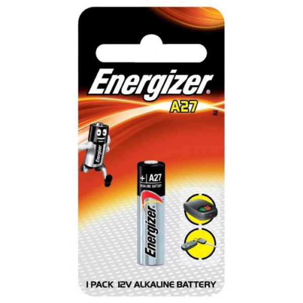 Pile ENERGIZER A27 - Alkaline 12V - Conçu pour les calculatrices, les montres, les appareils photo numériques, les ouvre-portes de garage.