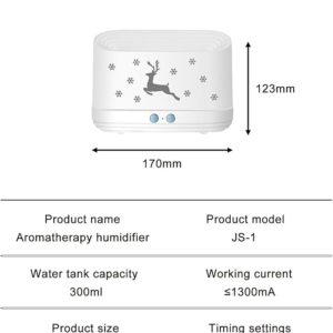 La Lampe Humidificateur Flame allie une technologie d'humidification ultrasonique à des LED pour produire un effet de flamme réaliste. Conçue pour améliorer la qualité de l'air dans la chambre, sur la table de chevet ou au bureau, elle offre une expérience apaisante et relaxante. Caractéristiques principales : Technologie de réduction du bruit : Le diffuseur fonctionne à moins de 25 dB, assurant un fonctionnement silencieux. La luminosité réglable de la flamme crée une ambiance idéale pour toute pièce. Effet de flamme original : Ajustez l'effet de flamme selon vos préférences. Ajoutez 3 à 5 gouttes de votre huile essentielle favorite pour un moment de détente, soulager la fatigue et hydrater la peau. Fonctionnalités multiples : Utilisez-le comme diffuseur d'huiles essentielles, humidificateur à brume fraîche et veilleuse. Idéal pour améliorer le sommeil et créer une atmosphère relaxante. Matériaux de qualité supérieure : Fabriqué en matériau PP de haute qualité avec un processus de placage de boutons et un éclairage LED intelligent pour un effet de flamme réaliste. Fonction d'arrêt automatique : Équipé d'une puce intelligente, le diffuseur s'arrête automatiquement en cas de manque d'eau, garantissant une utilisation sécurisée. Design portable et polyvalent : Compact et facile à transporter, il est parfait pour améliorer l'atmosphère de n'importe quelle pièce et constitue un excellent cadeau de Noël. Spécifications techniques : Modèle : JS-1 Matériau : ABS Courant de fonctionnement : ≤ 1300 mA Réglage de la minuterie : 8 heures Capacité du réservoir d'eau : 300 ml Couleur de la lumière : Jaune, bleu Avantages : Réduit la sécheresse de l'air, évitant la peau sèche et les lèvres gercées. Apporte une compagnie silencieuse et apaise l'humeur. Relaxe le corps fatigué après une journée de travail stressante. Favorise un sommeil de qualité, même pour les bébés. Utilisation recommandée : Idéal pour les chambres, les bureaux, et comme veilleuse pour enfants. Parfait pour créer une atmosphère apaisante et favoriser la détente et le sommeil.